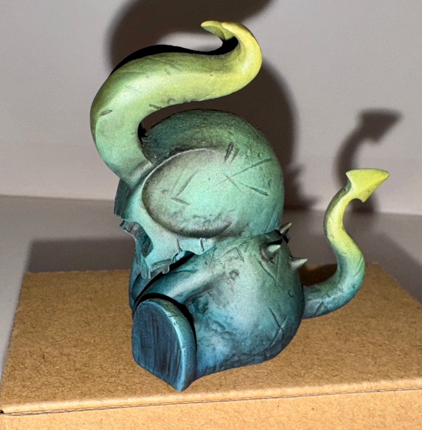 Celadon (Teal) Painted Hornskull