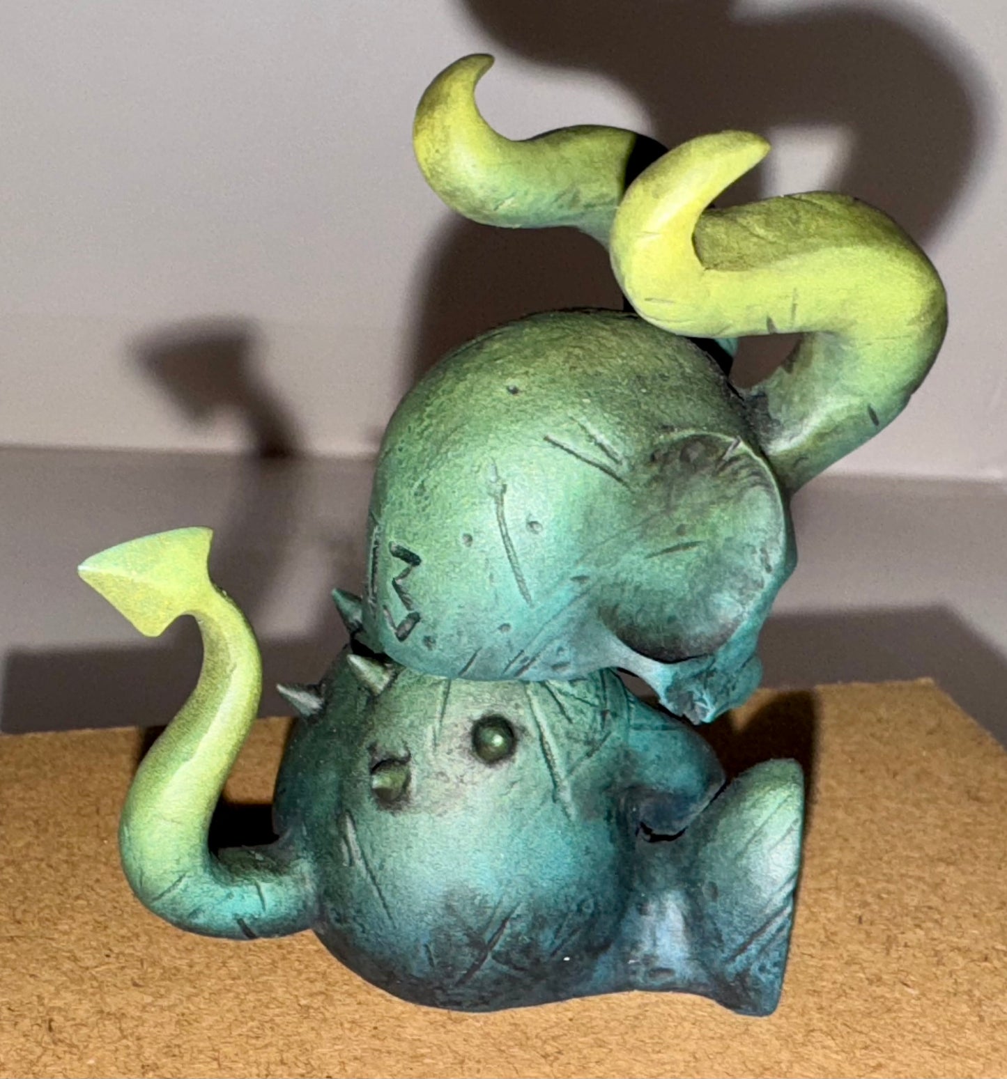 Celadon (Teal) Painted Hornskull