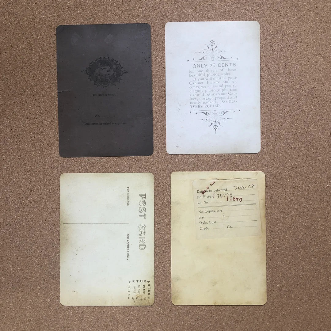 Dust Bunnies framed Cabinet Card set of 4