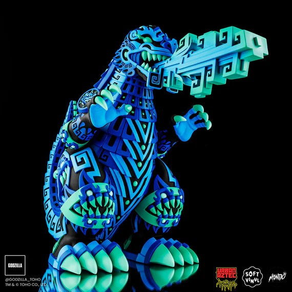 Urban Aztec Godzilla - Blue