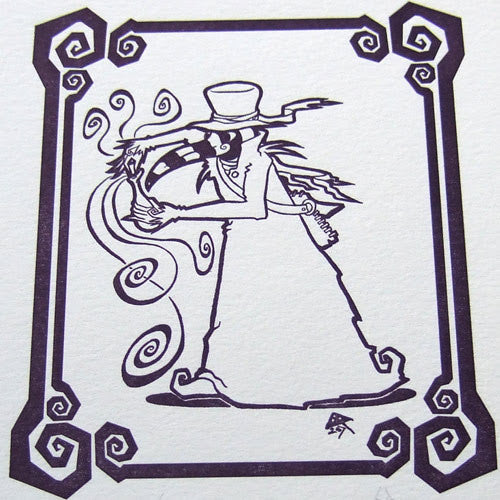 Plague Doctor Letterpress Print
