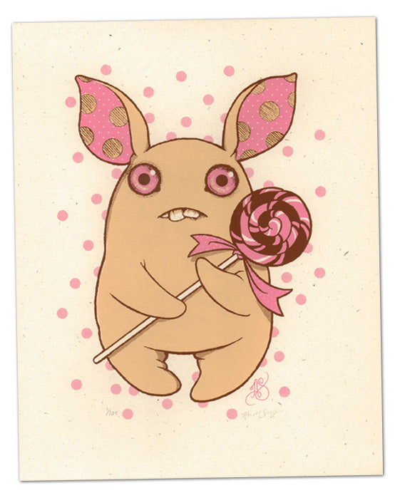 Lollipop Bunny signed print