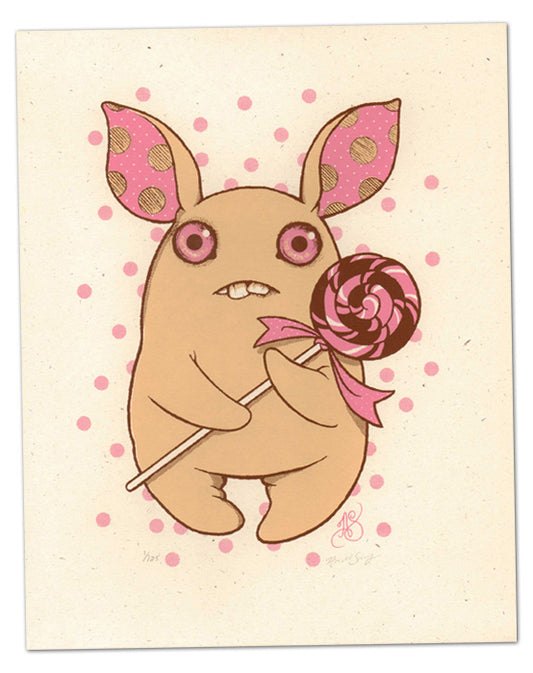 Lollipop Bunny signed print