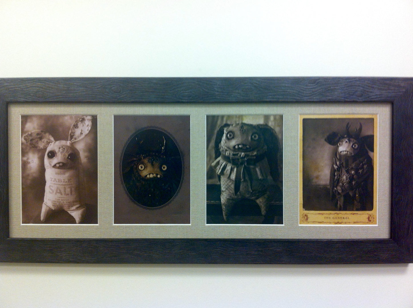 Dust Bunnies framed Cabinet Card set of 4