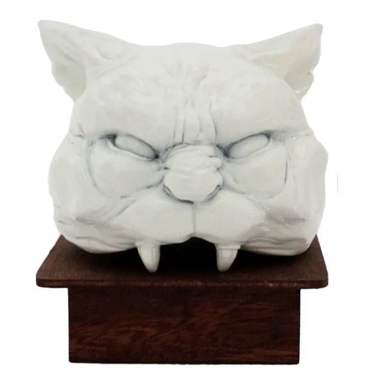 Untitled (Ceramic cat head on stand)