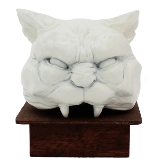 Untitled (Ceramic cat head on stand)