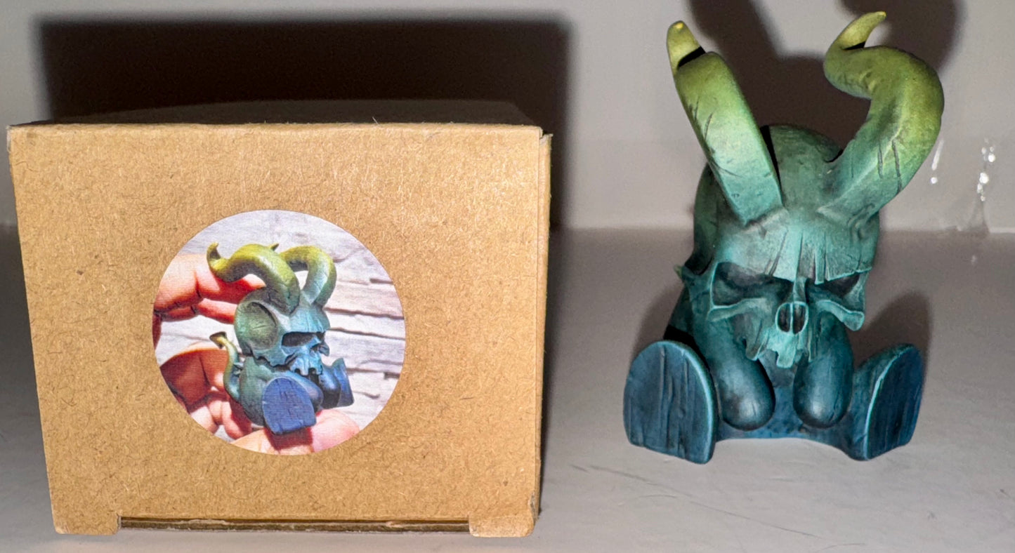 Celadon (Teal) Painted Hornskull